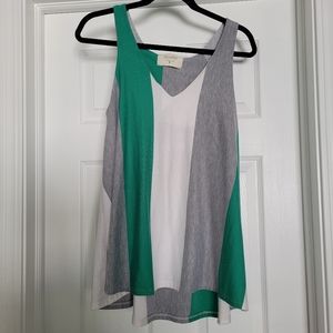 Anthropologie Puella white, Gray and white striped tank top size M